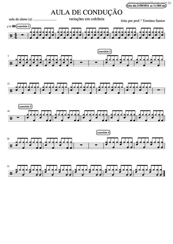 Partitura da música Aula De Condução Por Temóteo Santos