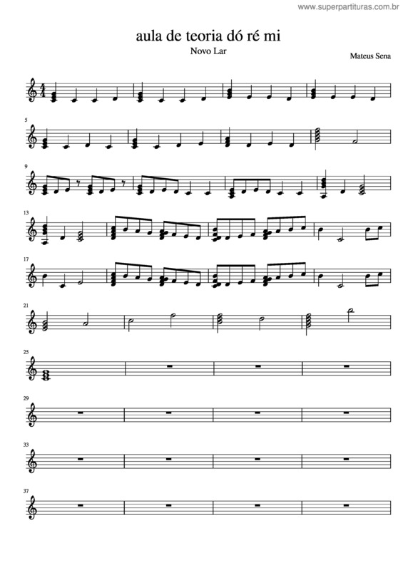 Partitura da música Aula De Teoria D R Mi