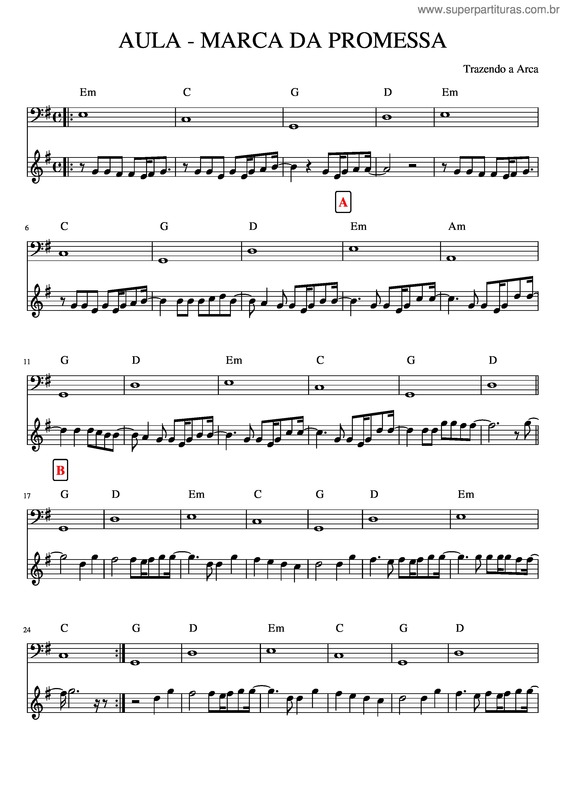 Partitura da música Aula