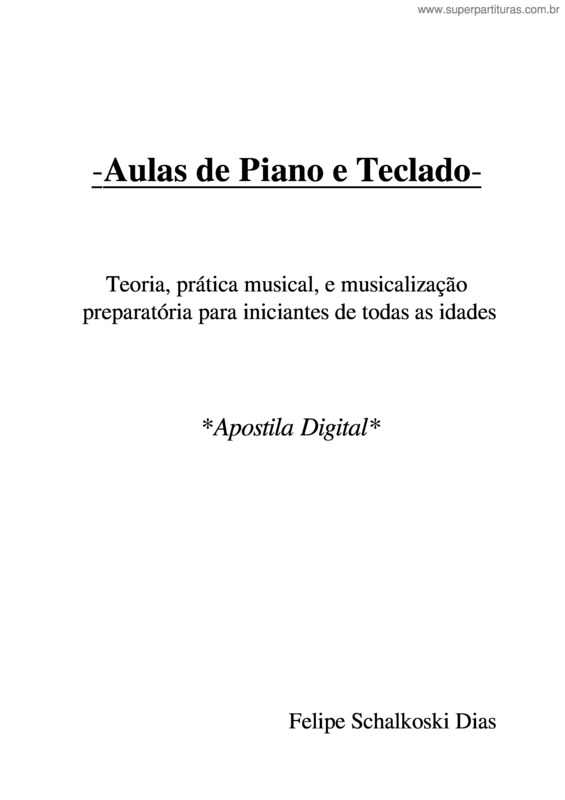 Partitura da música Aulas De Piano E Teclado