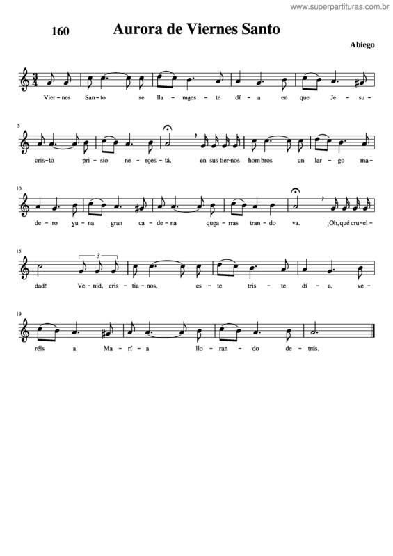 Partitura da música Aurora De Viernes Santo