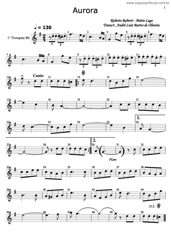 Partitura da música Aurora v.10