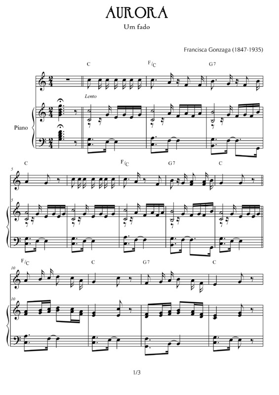 Partitura da música Aurora v.12