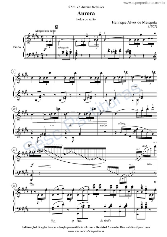 Partitura da música Aurora v.2