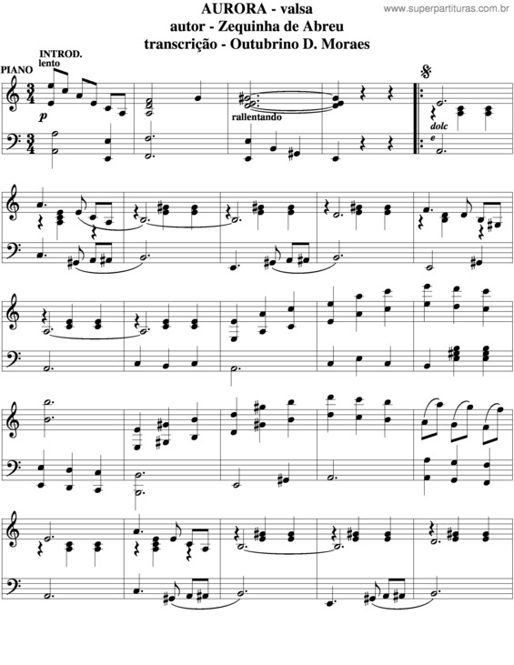 Partitura da música Aurora v.4