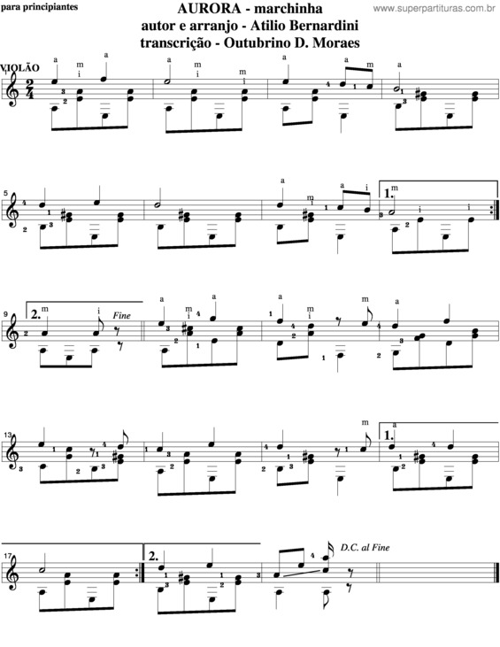 Partitura da música Aurora v.5