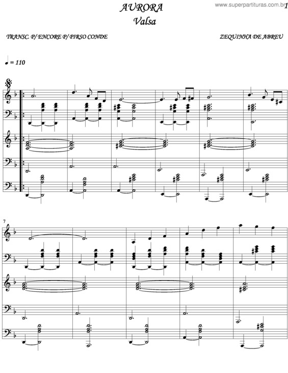 Partitura da música Aurora v.6