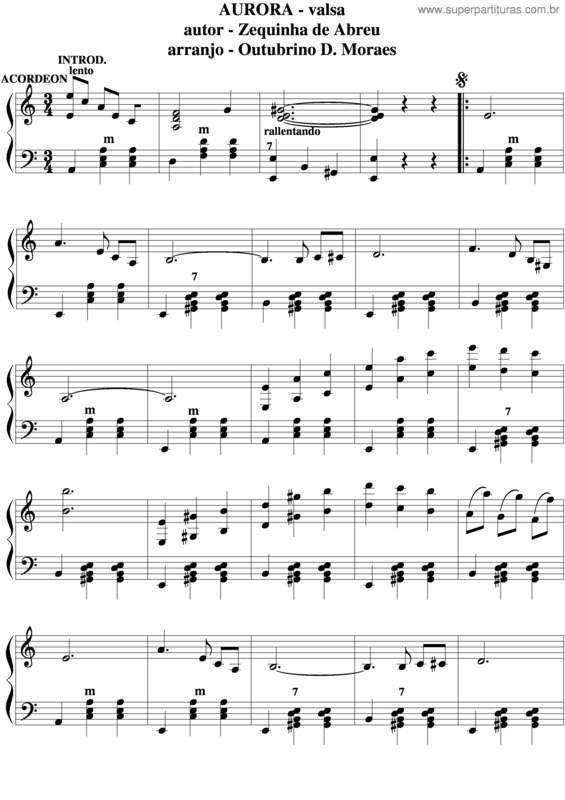 Partitura da música Aurora v.7