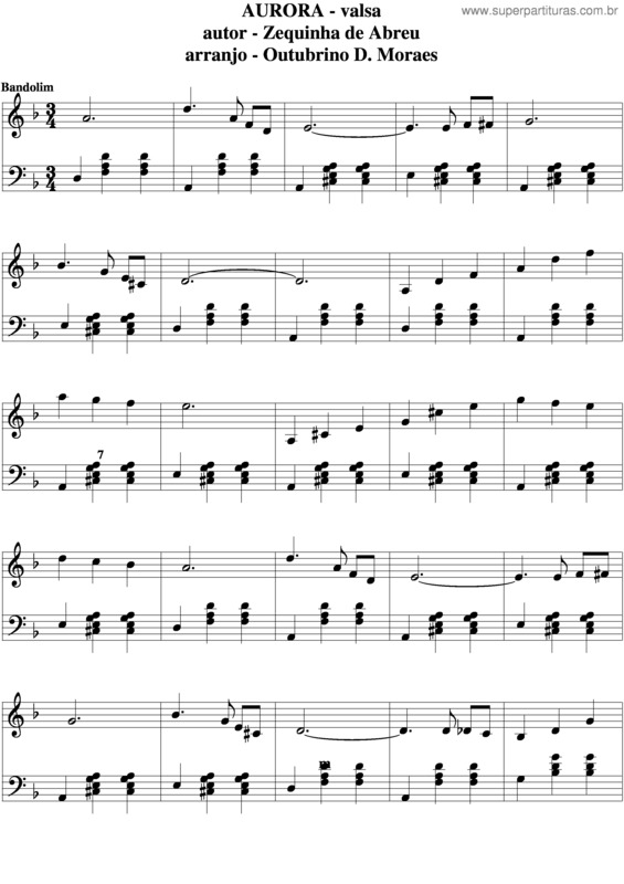 Partitura da música Aurora v.9