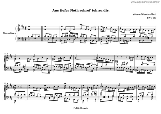 Partitura da música Aus tiefer Not schrei ich zu dir