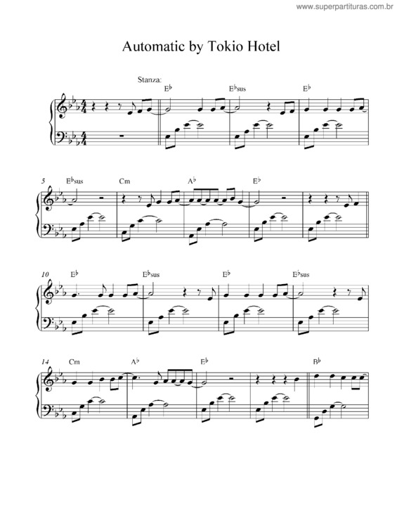 Partitura da música Automatic