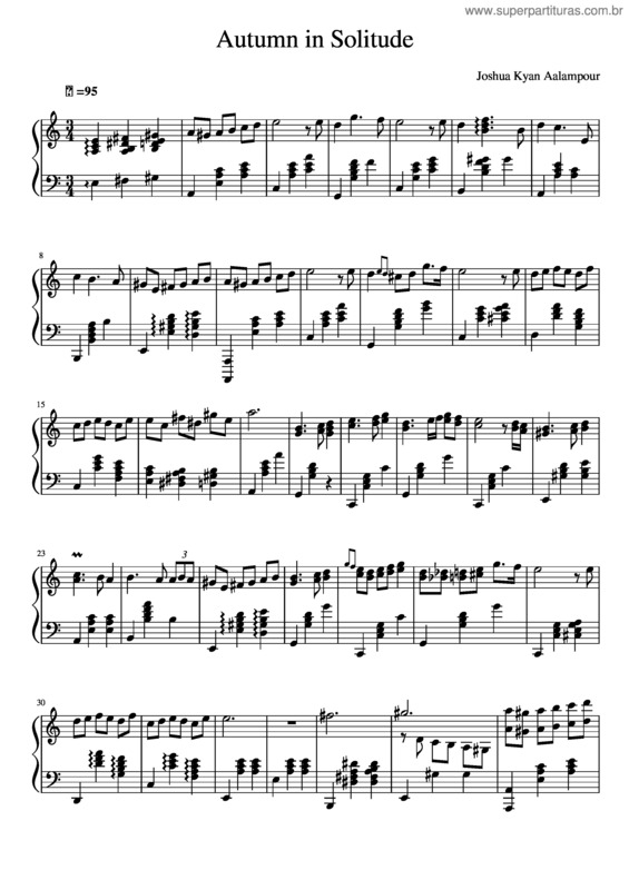 Partitura da música Automn In Solitude  – Joshua Kyan Aalampour