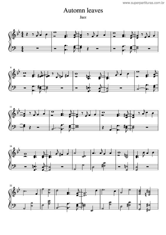 Partitura da música Automn_Leaves
