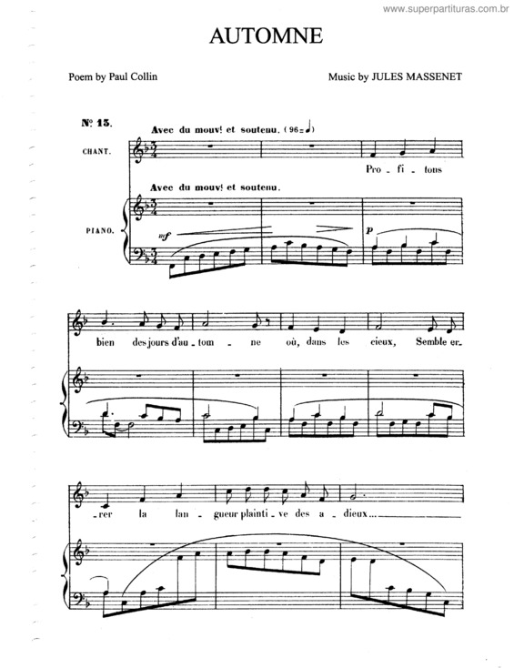 Partitura da música Automne