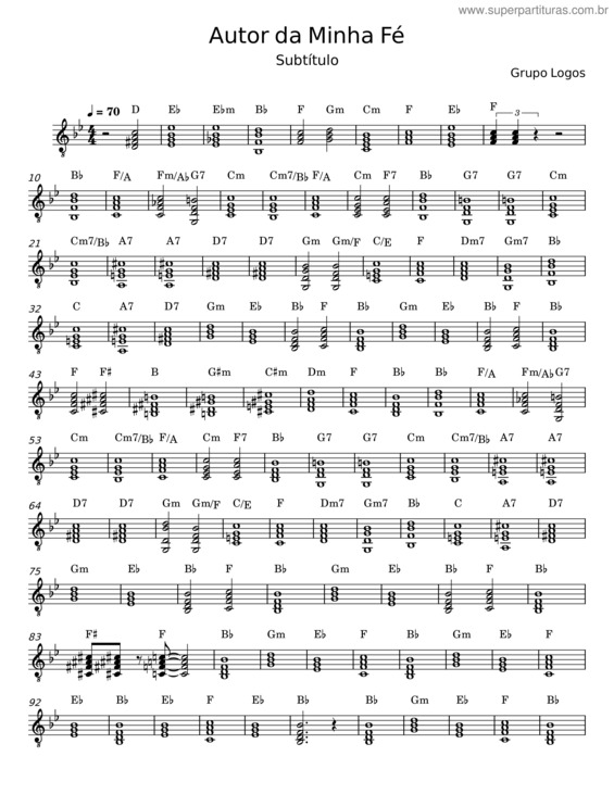 Partitura da música Autor Da Minha Fé v.11