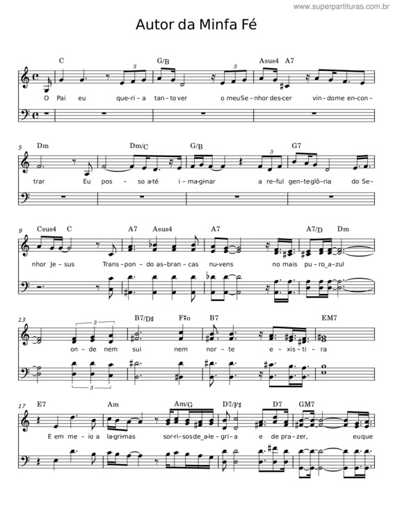 Partitura da música Autor Da Minha Fé v.14