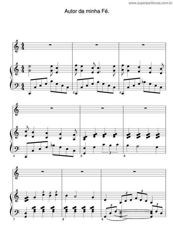 Partitura da música Autor Da Minha Fé v.3