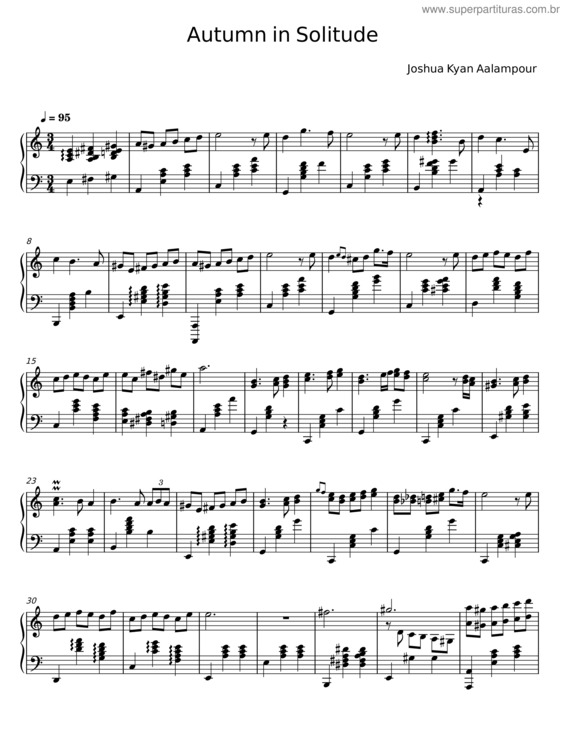 Partitura da música Autumn In Solitude – Joshua Kyan Aalampour