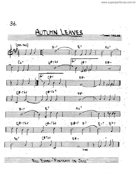 Partitura da música Autumn Leaves v.9