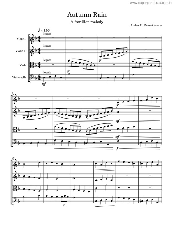 Partitura da música Autumn Rain