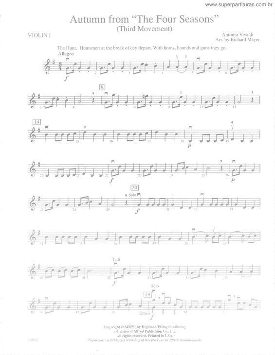 Partitura da música Autumn