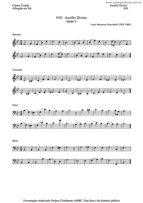 Partitura da música Auxílio Divino v.2