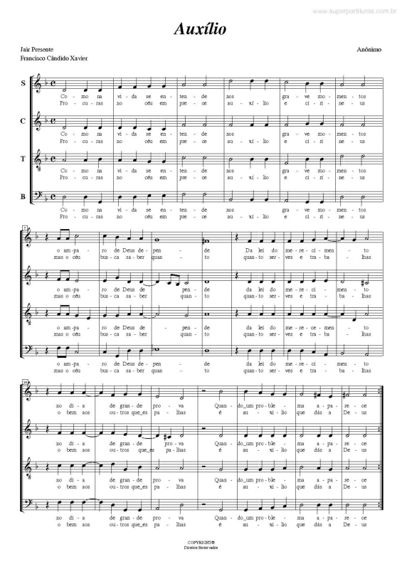 Partitura da música Auxílio