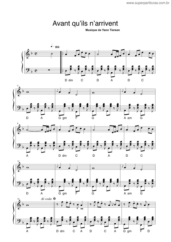 Partitura da música Avant Qu`ils N`Arrivent