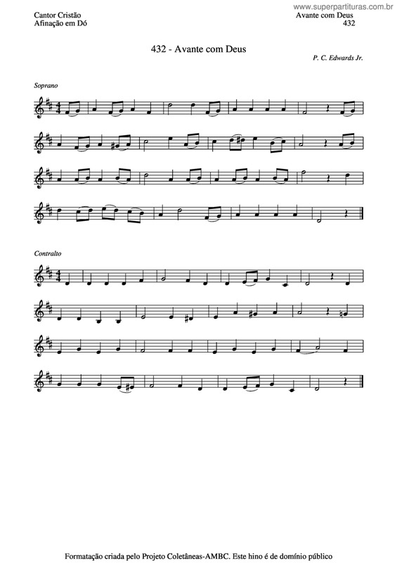 Partitura da música Avante Com Deus v.2