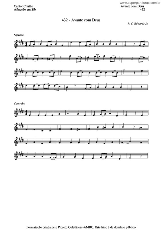 Partitura da música Avante Com Deus v.3