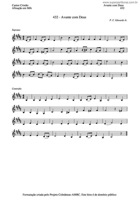 Partitura da música Avante Com Deus v.4