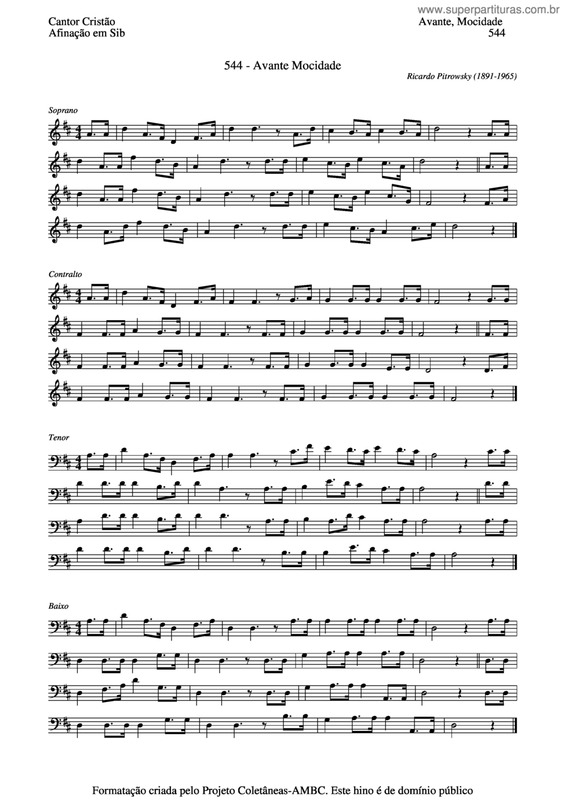 Partitura da música Avante Mocidade v.2