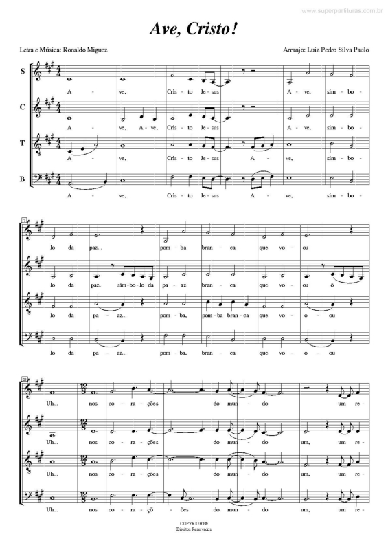 Partitura da música Ave, Cristo