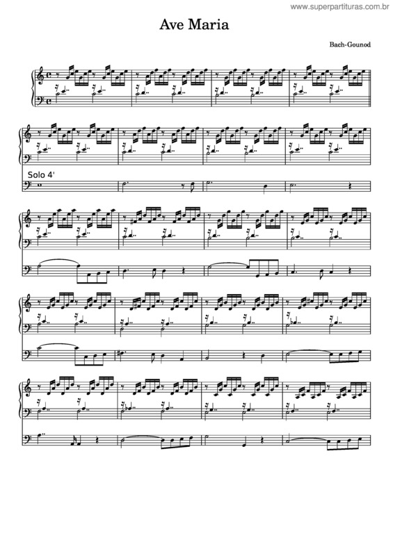 Partitura da música Ave Maria  – Charles Gounod Ave Maria – Bach/Gounod For Orgel