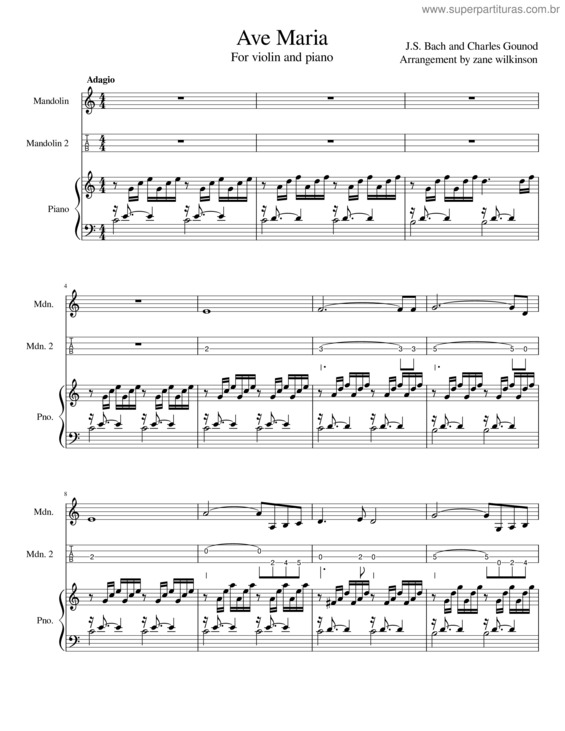 Partitura da música Ave Maria  – Charles Gounod Ave Maria v.2