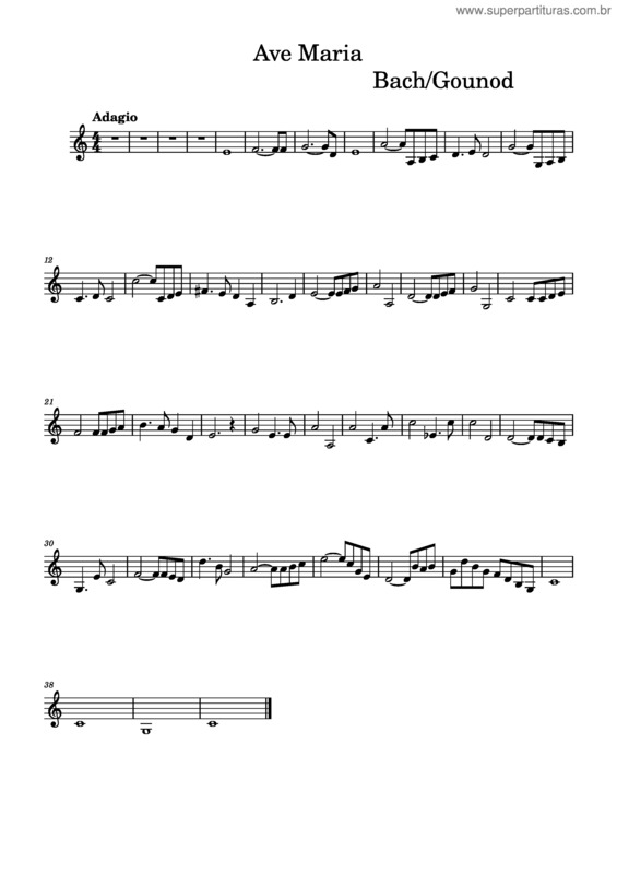Partitura da música Ave Maria  – Charles Gounod Ave Maria