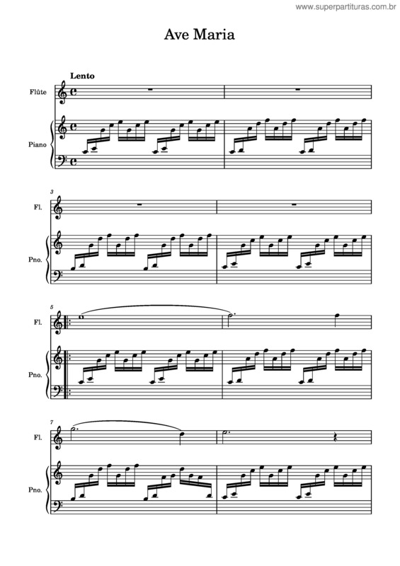 Partitura da música Ave Maria  – Charles Gounod v.3