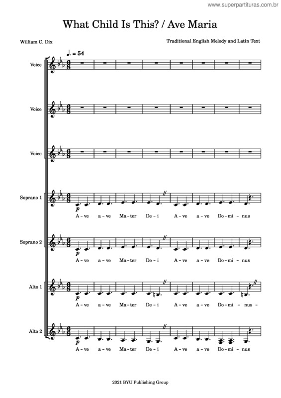 Partitura da música Ave Maria  – Charles Gounod What Child Is This   Ave Maria Part 1