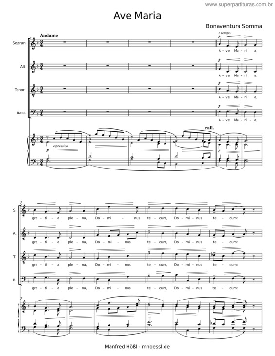Partitura da música Ave Maria – Bonaventura Somma