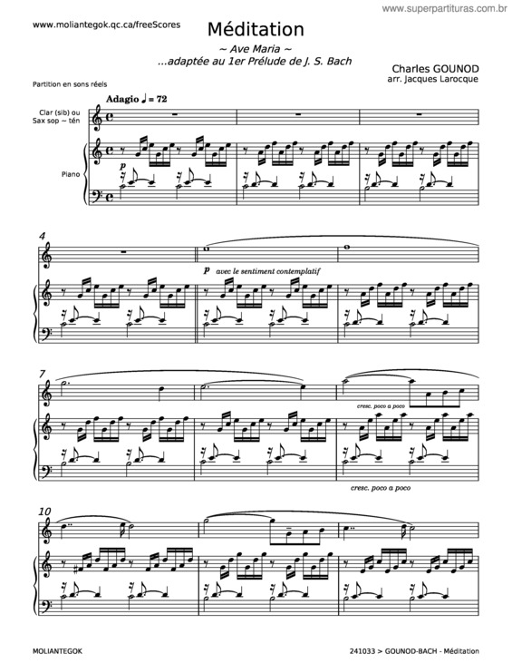 Partitura da música Ave Maria – Charles Gounod v.4