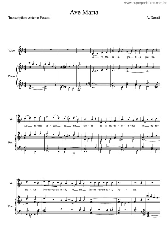 Partitura da música Ave Maria – Donatti