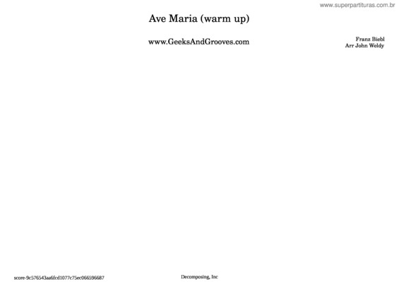 Partitura da música Ave Maria – Franz Biebl Ave Maria Biebl Warm Up