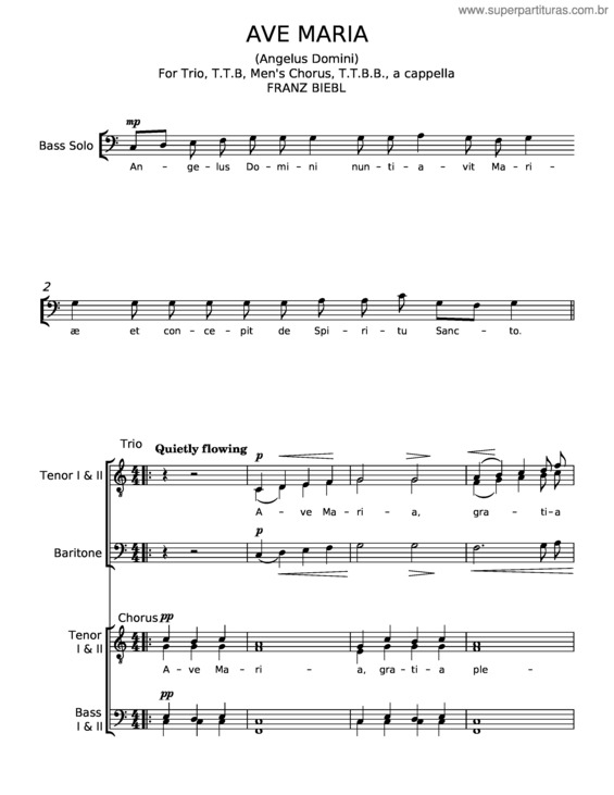 Partitura da música Ave Maria – Franz Biebl v.4