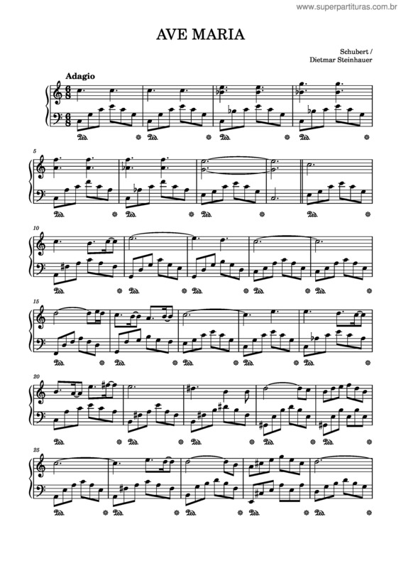 Partitura da música Ave Maria – Franz Schubert v.2
