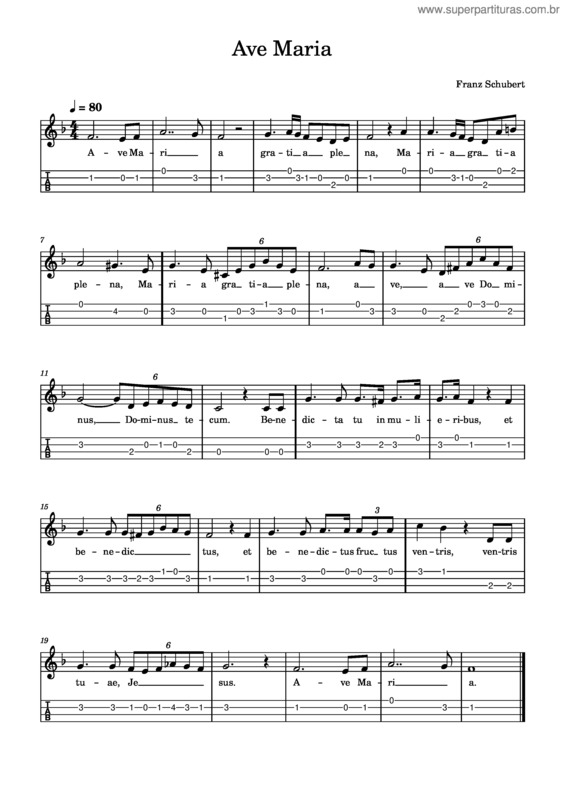 Partitura da música Ave Maria – Franz Schubert v.3