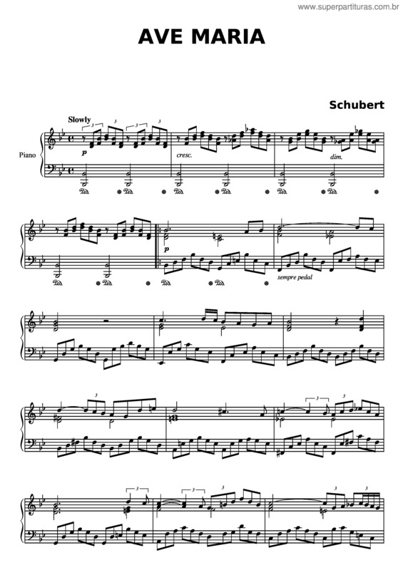 Partitura da música Ave Maria – Franz Schubert v.4