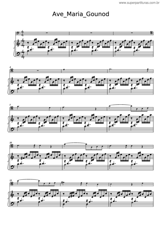 Partitura da música Ave Maria – Gounod/Bach – Cg 89A – Charles Gounod Ave Maria – Gounod/Bach – Cg 89A – Meditation