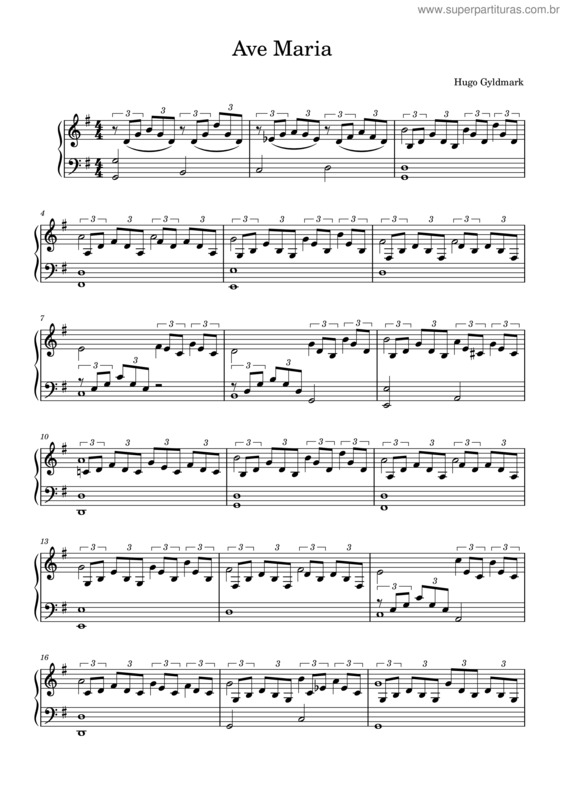Partitura da música Ave Maria – Hugo Gyldmark