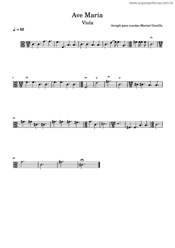 Partitura da música Ave Maria – Marisol Gentille Ave Maria Viola