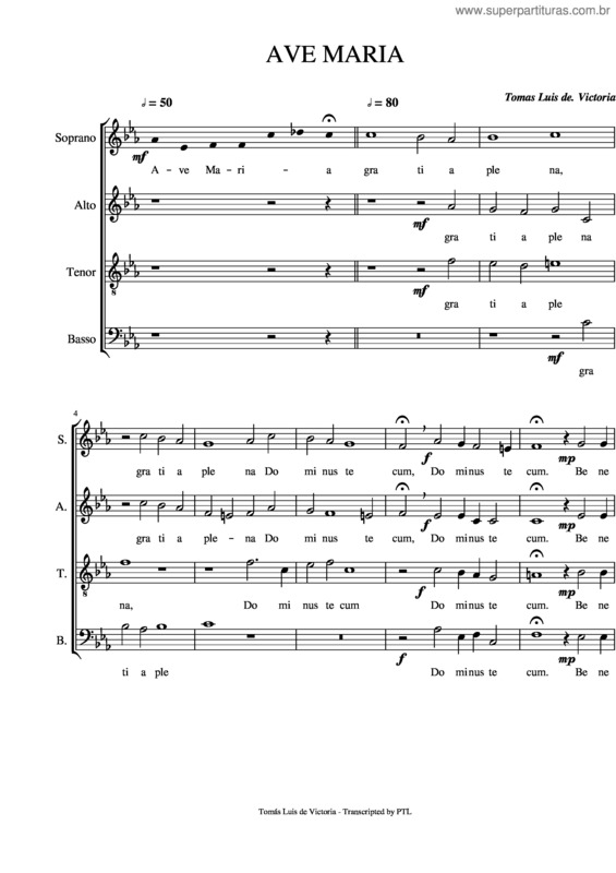 Partitura da música Ave Maria – Misc Praise Songs